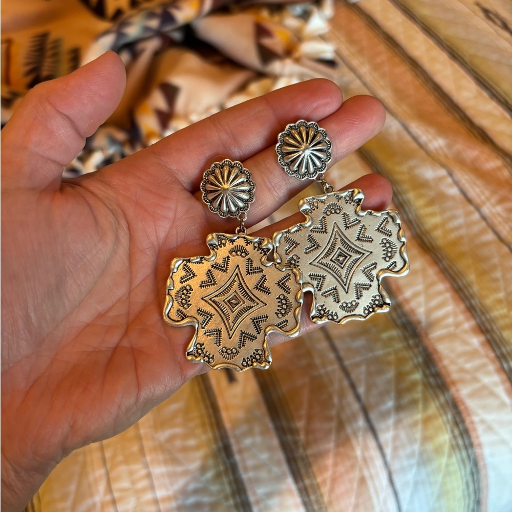 Faux stamped earring